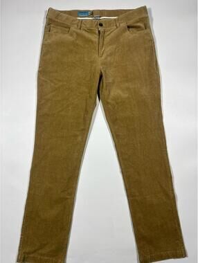 Castaway Men’s Brown Corduroy Pants 38x34 Straight Leg Cotton